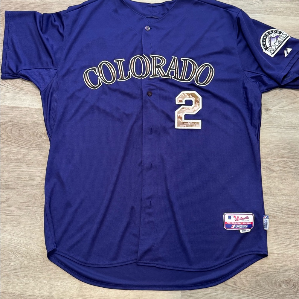Colorado Rockies Troy Tulowitzki Military Appreciation Game Worn Jersey